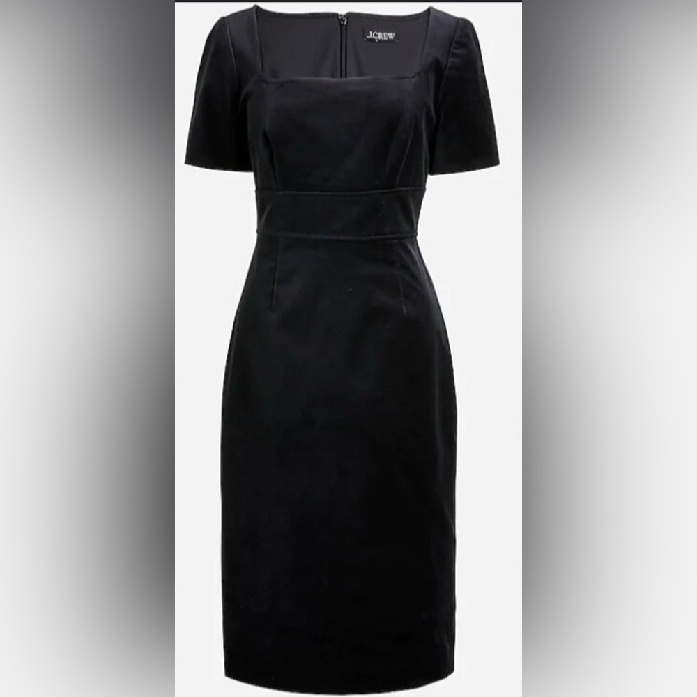 J Crew Square Neck Sheath Dress Velvet. NWOT